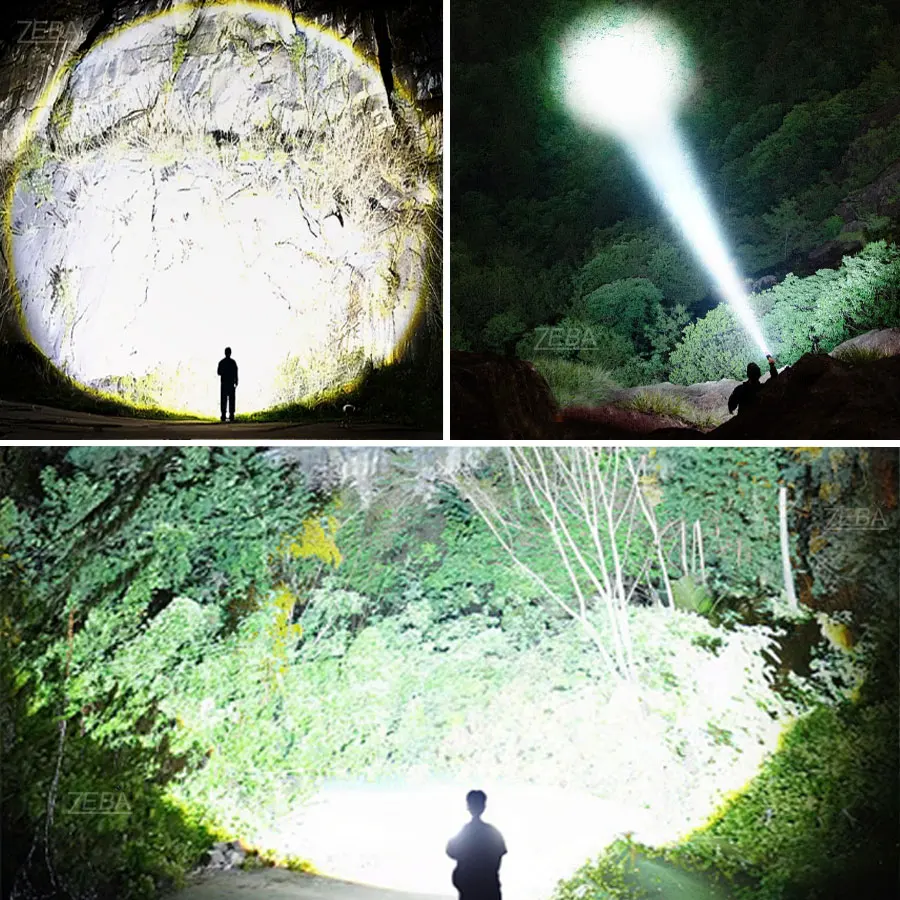 High Power 10000000LM Led Flashlight Rechargeable Strong Light Super Bright Long Range 6000M Tactical Lantern Camp Outdoor Torch