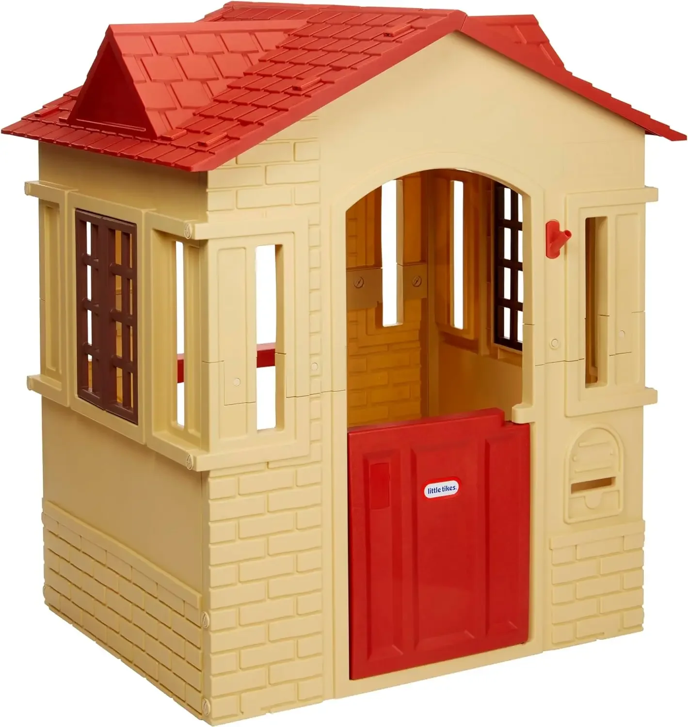 Cape Cottage Playhouse with Working Door Windows and Shutters - Tan Toddlers Ages 2+ Years Easy to assemble and disassemble