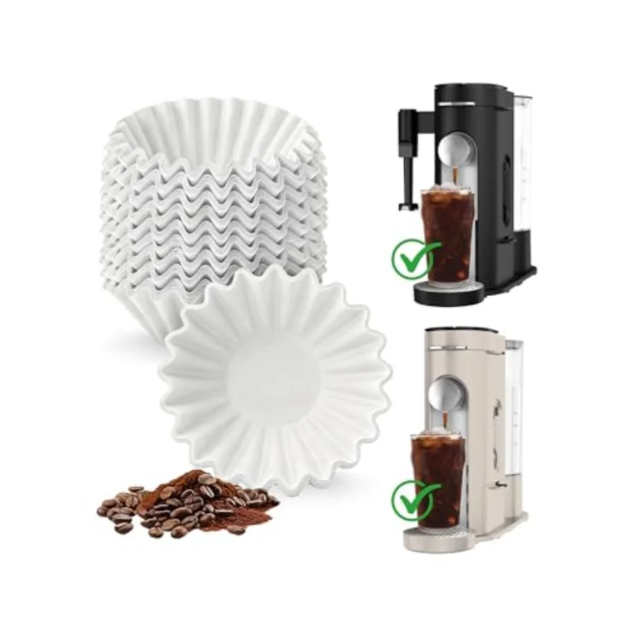 200 Pcs Disposable Coffee Filters for Ninja Pod and Grounds Single Serve Coffee Maker, Basket Small Coffee Paper Filters Compat