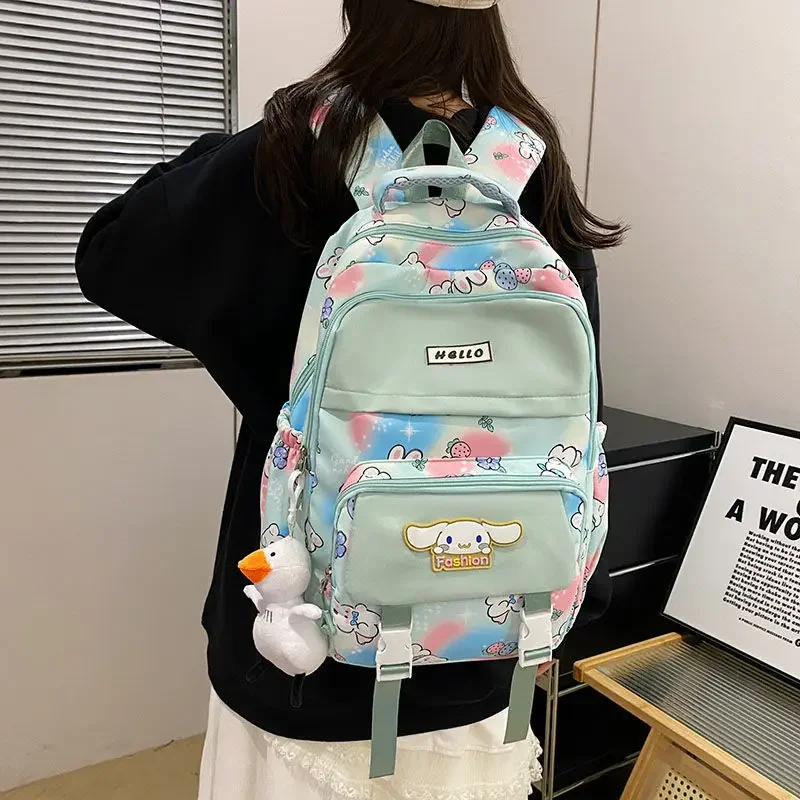 Sanrio cinnamoroll cute girl backpack  junior high school universal large-capacity backpack children\'s stationery gift