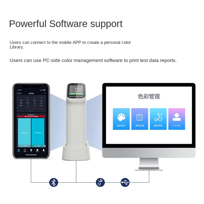 DS-200 Series Color Difference Meter High Precision Colorimeter Portable Paint Ink Printing Textile Color Difference Detection