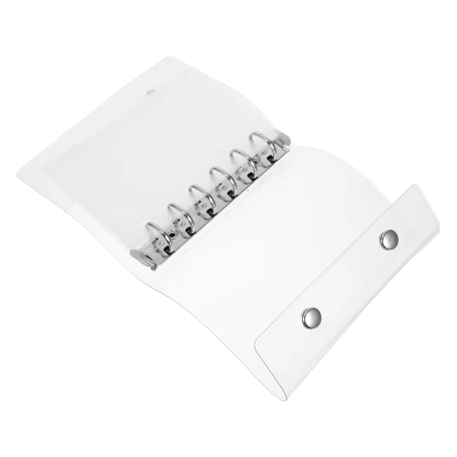 

Soft PVC Binder Cover A7 Transparent Clear 6 Ring Snap Closure Loose Leaf Notebook Organizer Refillable Journal