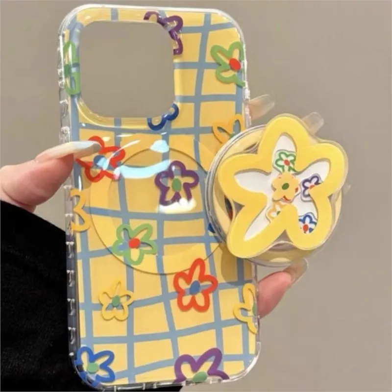 

Корейский милый мультяшный держатель-кольцо для телефона с магнитной подставкой для iPhone 17 и Samsung, аксессуар для телефона, подставка-кольцо, подставка для телефона