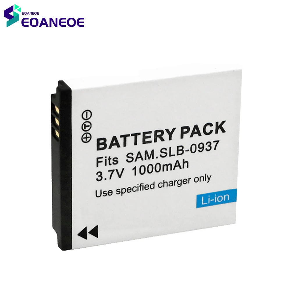 2022 New 3.7V 1000mAh Lithium Rechargeable Battery Pack Camera Li-ion Batteries Cell For SAMSUNG SLB0937 SLB-0937