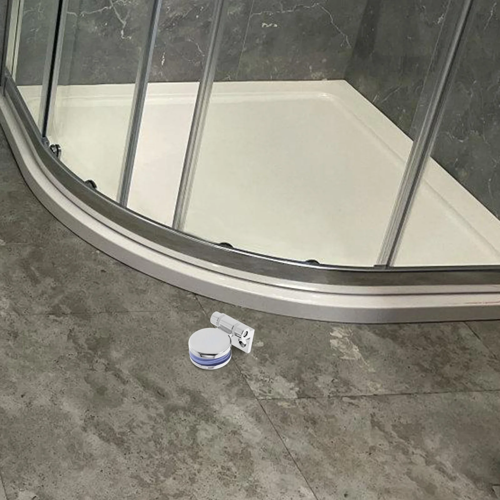 

Glass Door Hinges Frameless Shower Small Clip Replacement 180 Degree Metal Bilateral Round Fastening for Bathroom Kitchen Easy