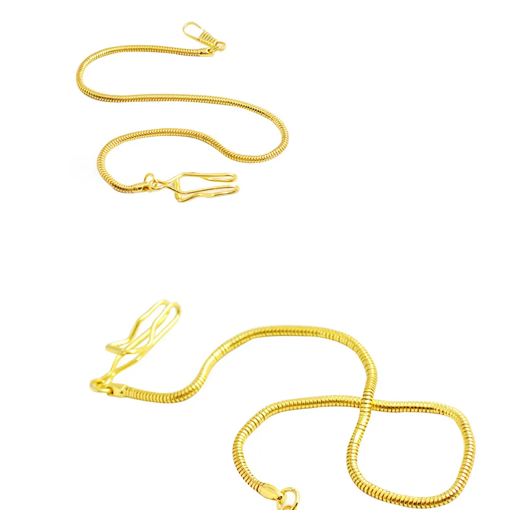 

2Pcs Pocket Watch Chain Copper Snake Metal Pocket Watch Hanging Chain Jeans Keychain Accessories