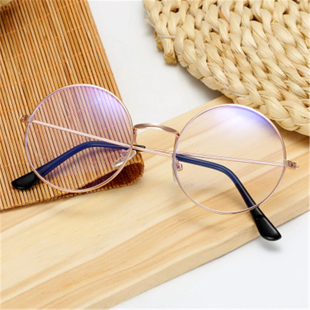 Metal Round Anti Blue Light Glasses Women Men Classic Vintage Eyeglasses Frames Transparent Computer Glasses Oculos Feminino