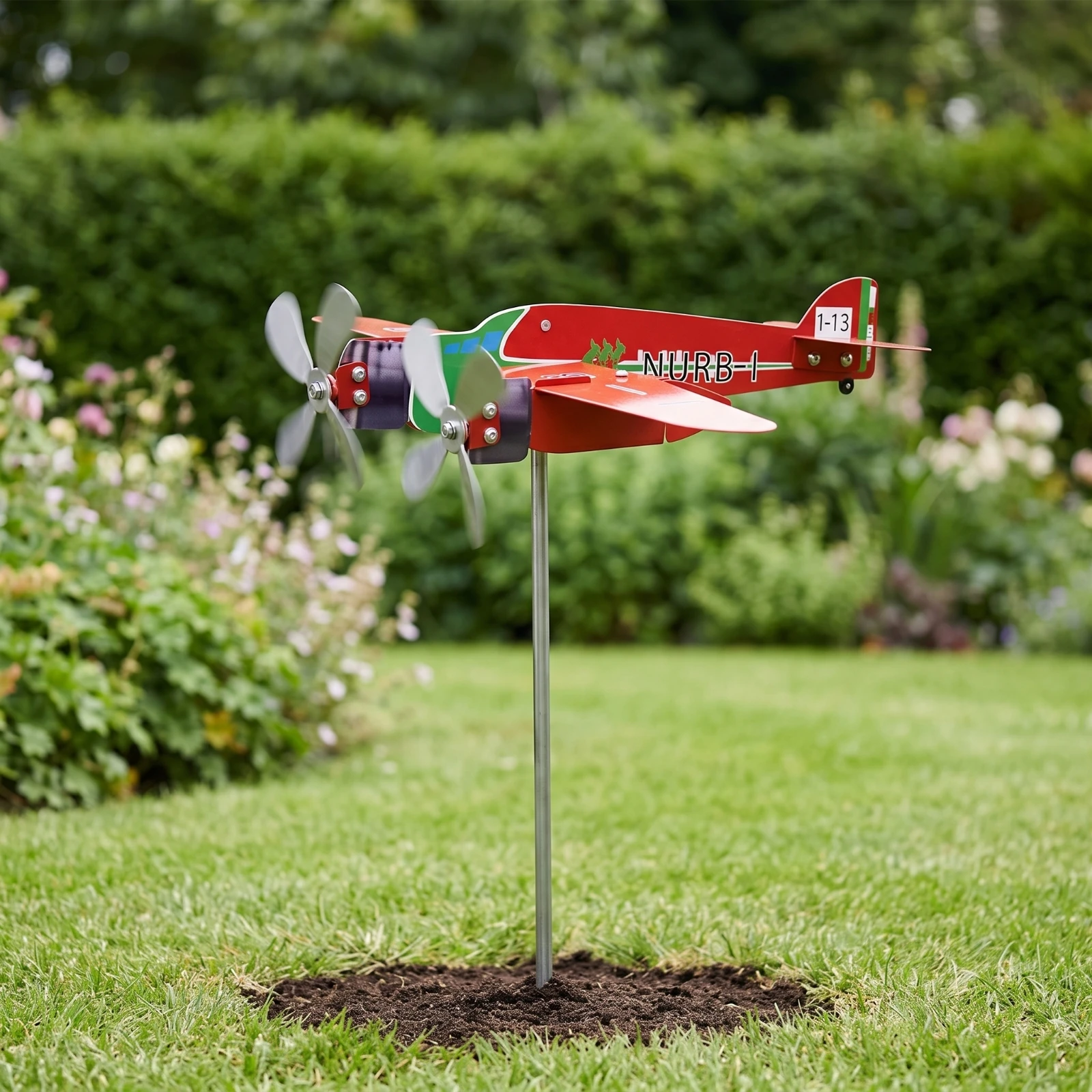 Metal Airplane Weathervane Rotating Airplane Weathervane Weather Vane Rotating Garden Decor Long-Lasting for Gardeners, Yard