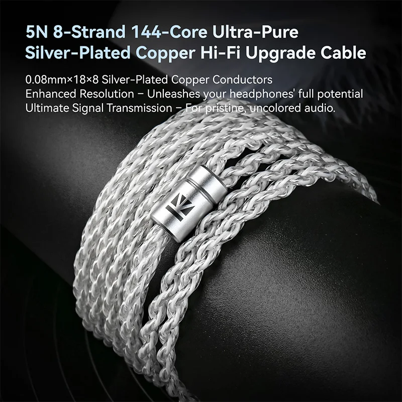 KBEAR BaiZe FS18 Earphone Upgrade Cable 5N 8 Cores HIFI OFC Headphone Cable 4.4mm Balanced Cable for KB02