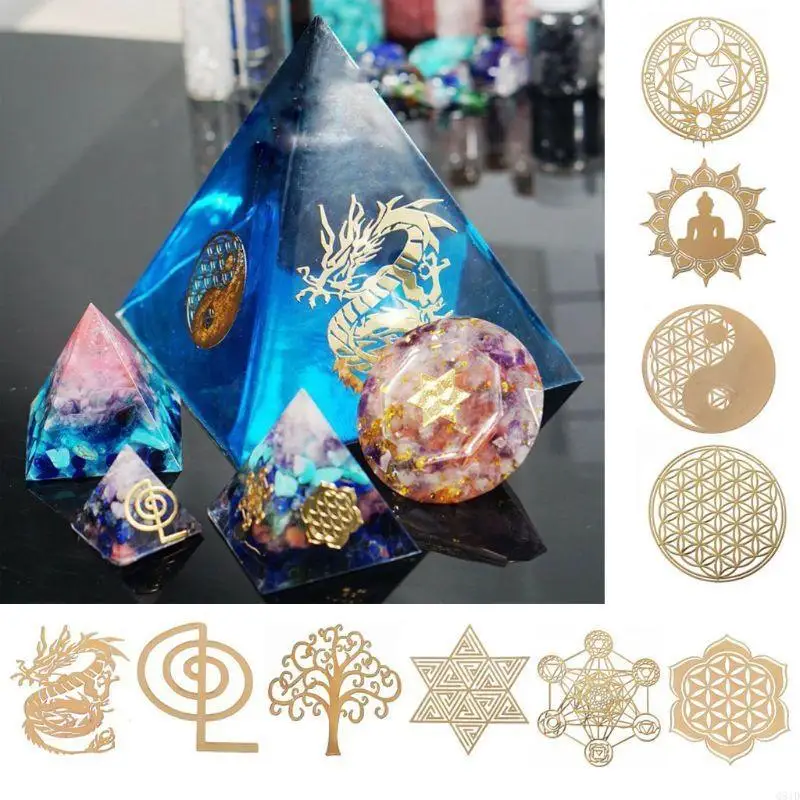 Orgonite Stickers Resin Copper Stickers Clear Decorate Stickers Resin Supplies for Silicone Resin Molds Crafts