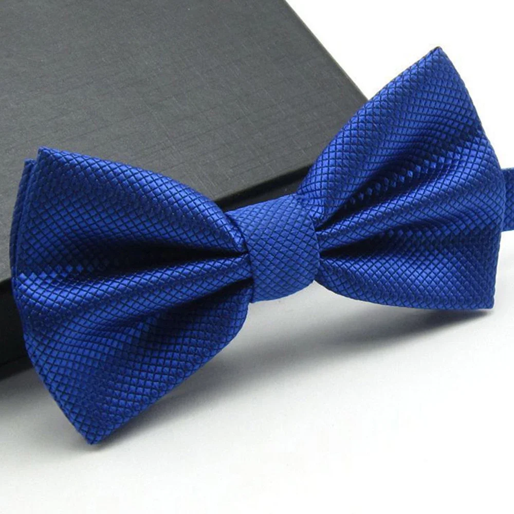 Bowtie Mens Tie Solid Check Fashion Bowties Banquet Wedding Black Gold Red Green Pink Blue White Classic Bow Ties For Men