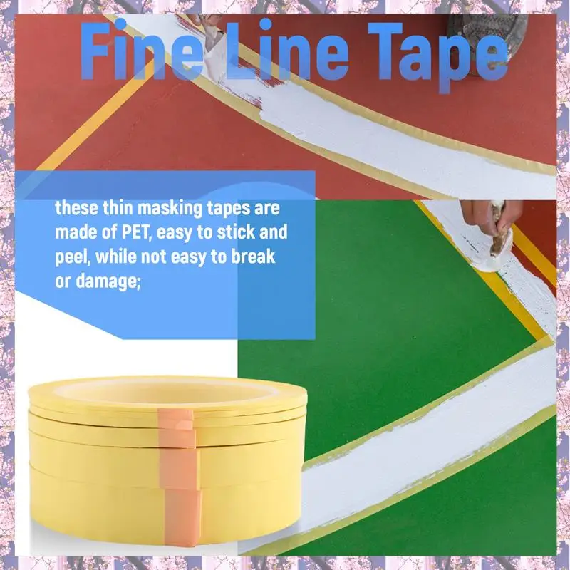 2025 Trend 6 Rolls Fine Line Tape 1/16,7/10,1/8,1/4,1/2,3/4 Inch X 55Yard, Fineline Masking Tape, Painters Automotive Masking Ta