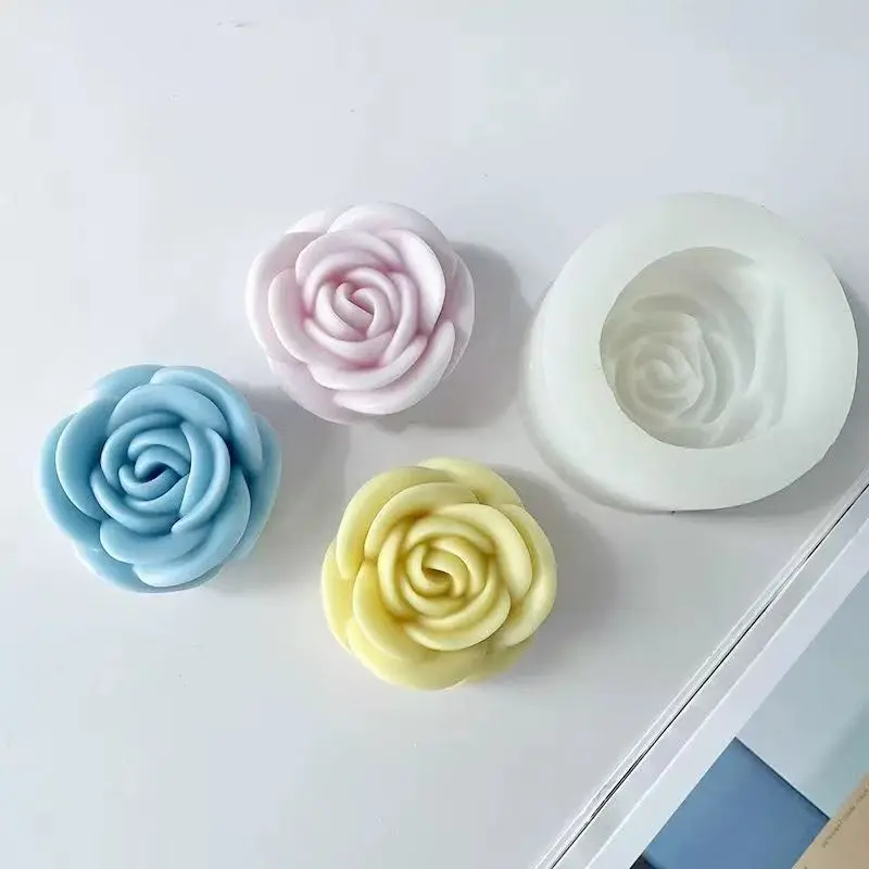Mehrgrößen 3D Romantische Rosen-Silikonform DIY Kerzen- und Seifenherstellungswerkzeug Hochzeitstorten-Dekoration Perfektes Valentinstagsgeschenk – Detail 11