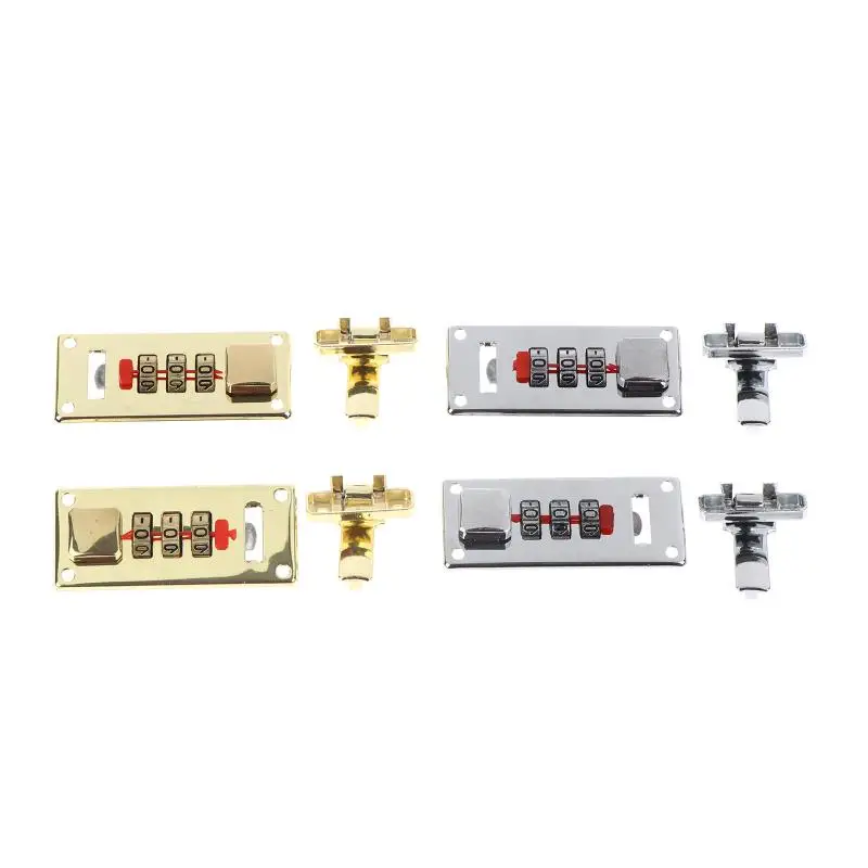 3-Digit Combination Lock 65*29mm Password Lock Latch Keyless Jewelry Wooden Box Fixed Lock Suitcase Coded Locks Hardware