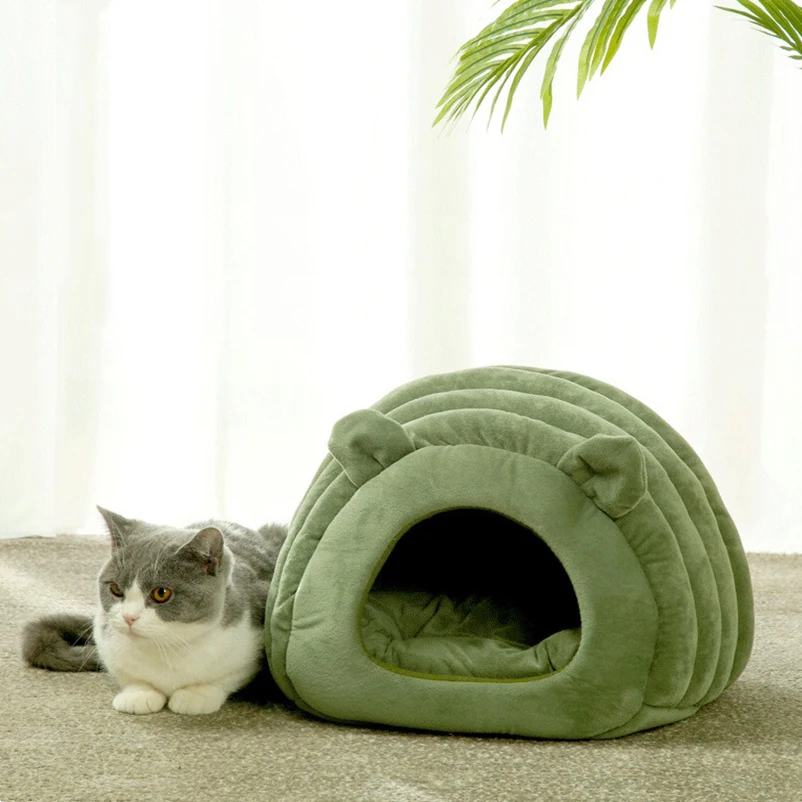 New warm cat litter Japanese pet dog litter autumn and winter cat bed semi-enclosed pet litter pet supplies