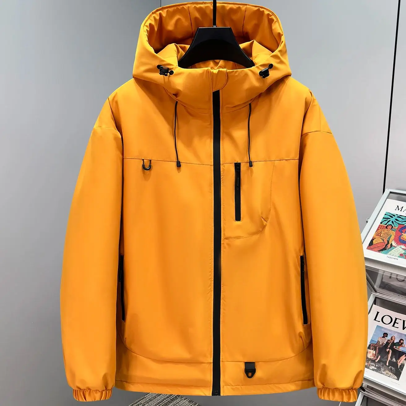 

new plus size men's workwear jacket casual loose thin padded jacket