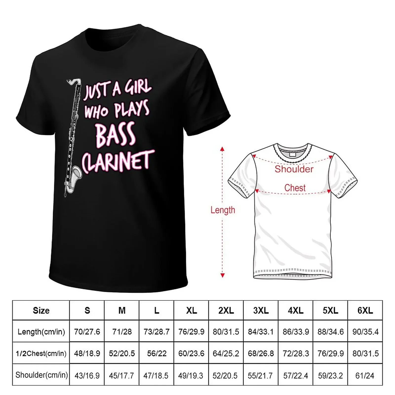 Just A Girl Who Plays Bass Clarinet Female Clarinetist T-Shirt Short sleeve tee anime clothes Men's t shirts