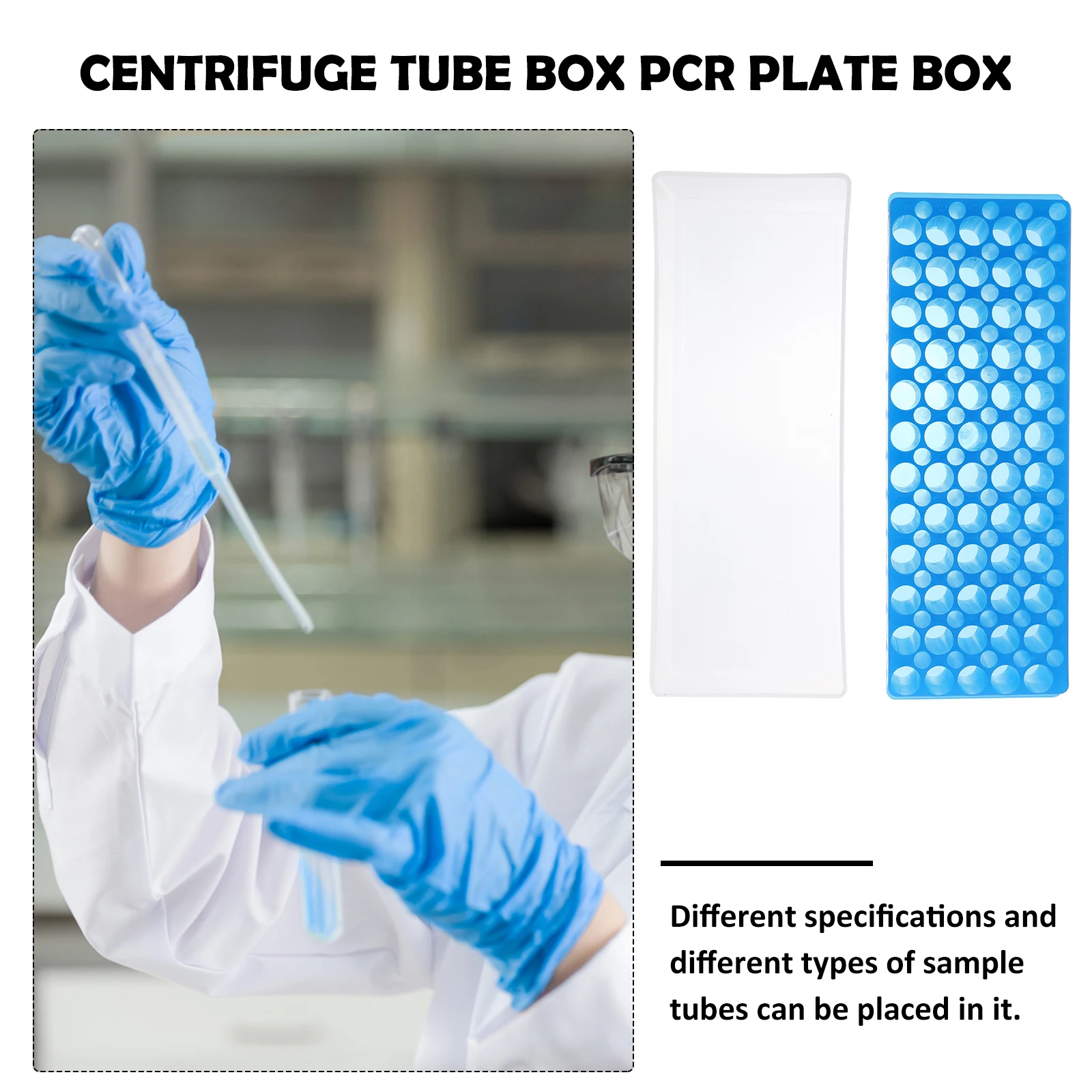 

1pc 60Holes Plastic Test Tube Rack Lab Tube Organizer Easy Assembly Portable For 0.5Ml 1.5Ml Tubes Holder Stand Classroom Use