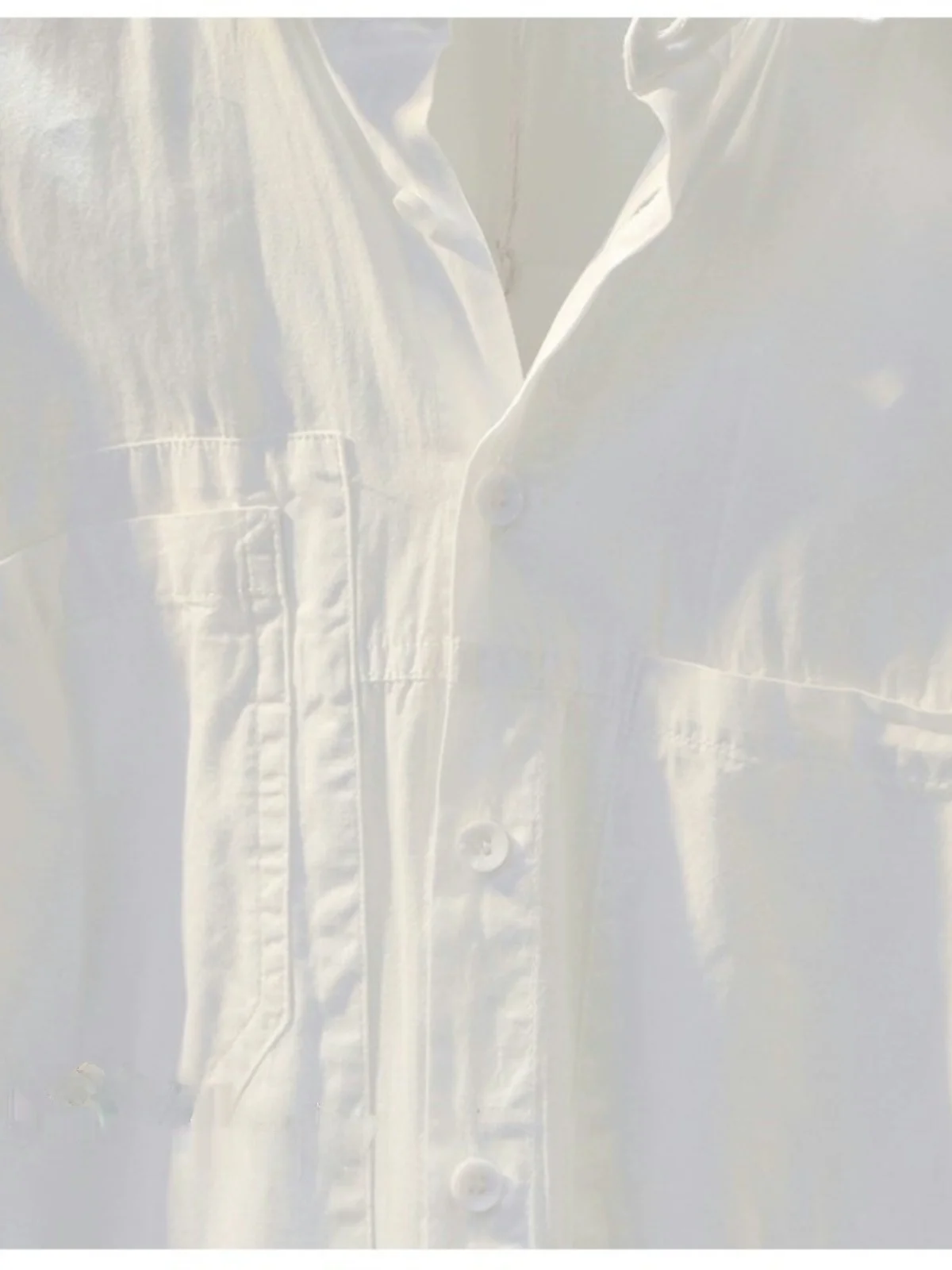 White Pure Cotton Thin irt Women's Korean Sle Top Commute Sle  Collar Long Sve Mid-Length Straight Cut irt