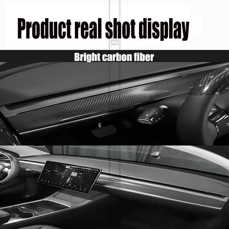 for 21 Tesla Model Y central control dashboard decoration MODEL 3 dry real carbon fiber interior modification