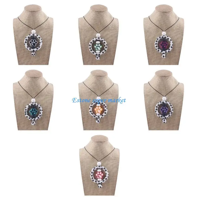 

090B Lovely Cartoon Dog Paw Necklace Teether for Babies A Stylish & Fun Teething Toy