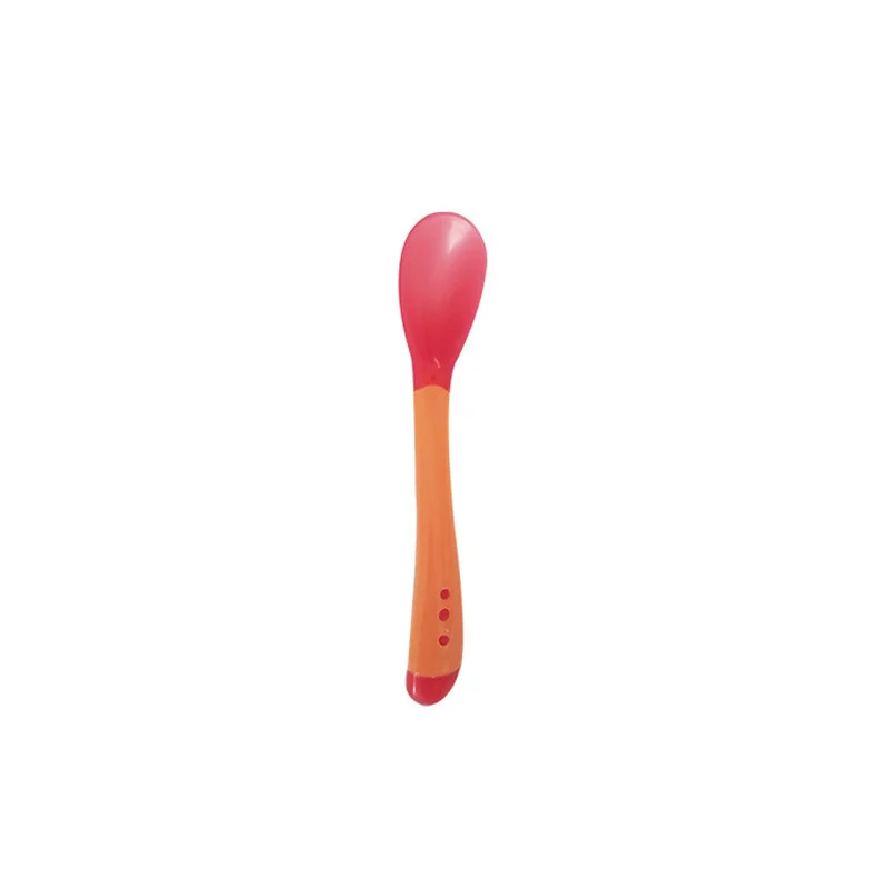 3Colors Temperature Sensing Spoon for Kids Boys Baby Silicone Spoon Fork Feeding Baby Spoons Toddler Flatware Dropshipping