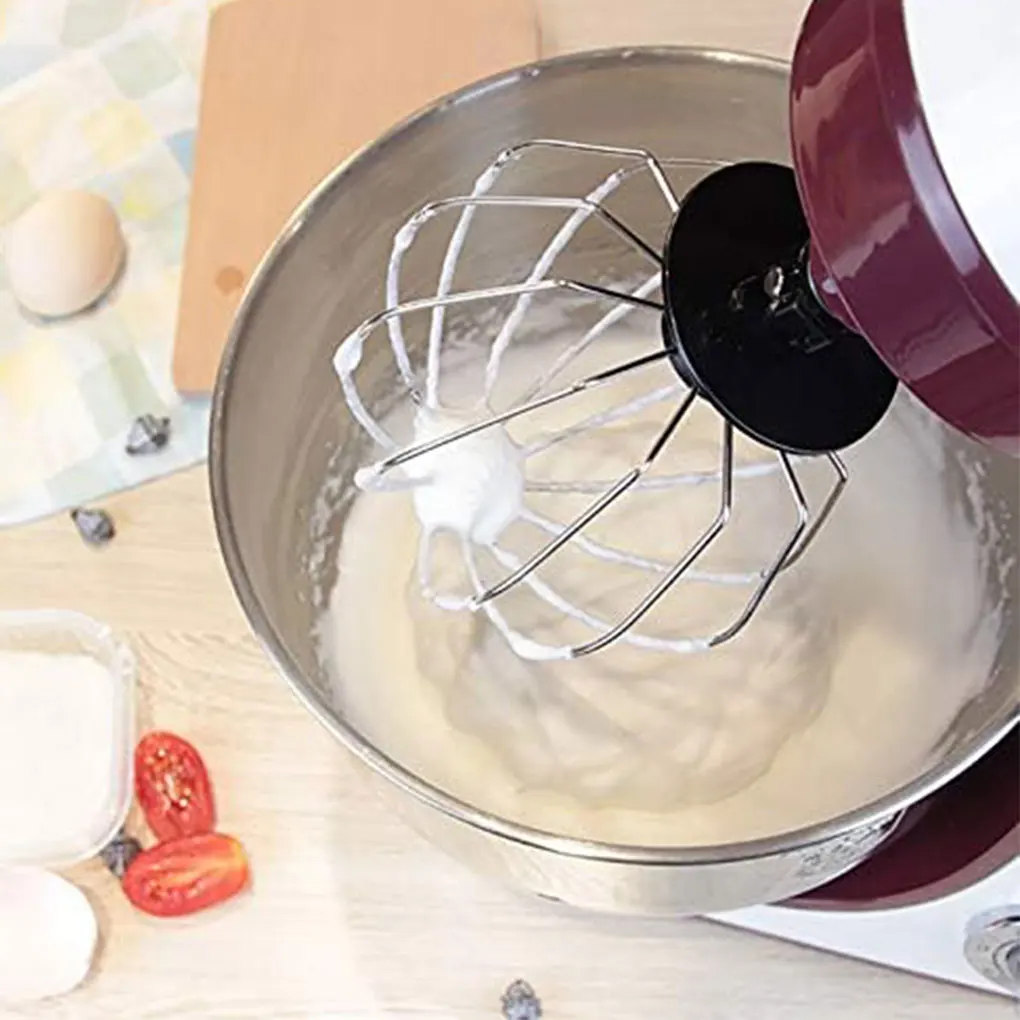 Stainless Steel Wire Whip Mixer Attachment Balloon Shaped Replacement Egg Beater Attachment Rustproof Blender Head Easy To Clean