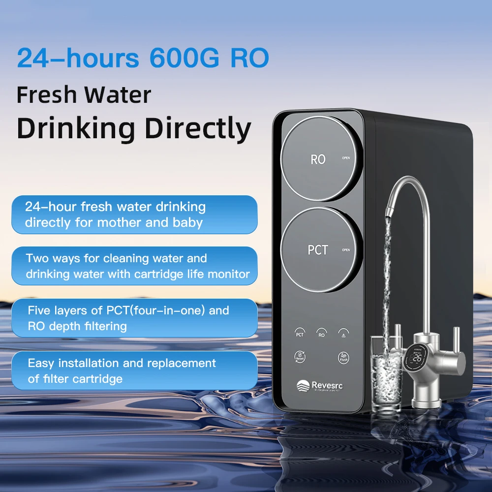 Electric 600GPD Tankless Smart Faucet RO Machine New Home Mineral Alkaline Reverse Osmosis Water Filter System for Hotel