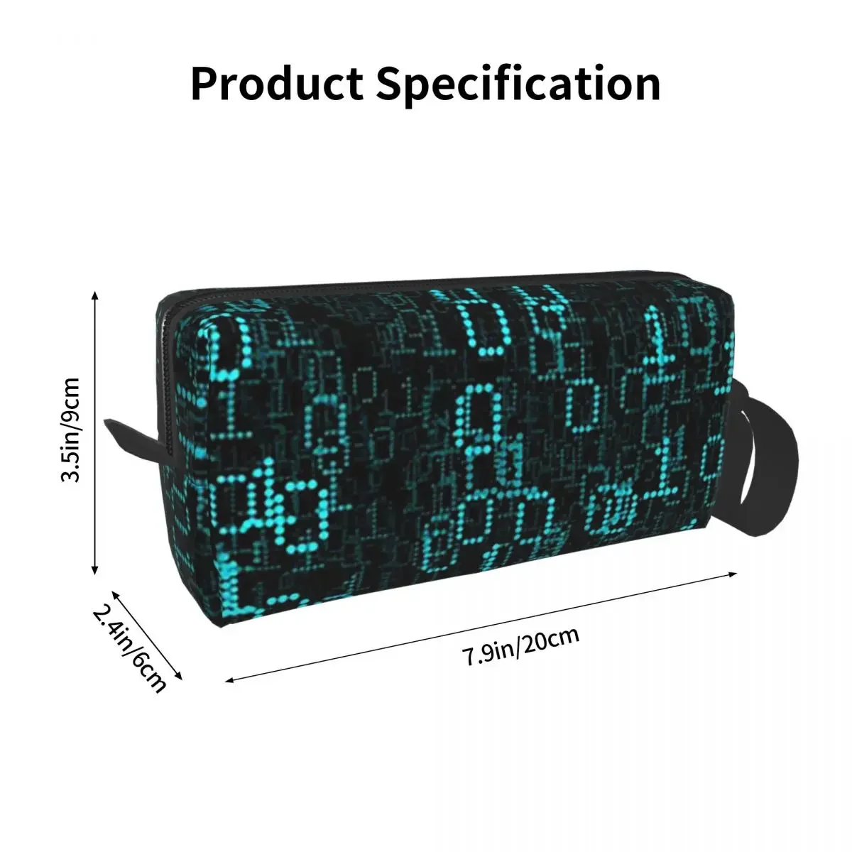 Binary Data Cloud Makeup Bag Cosmetic Organizer Storage Dopp Kit Toiletry Cosmetic Bag for Women Beauty Travel Pencil Case