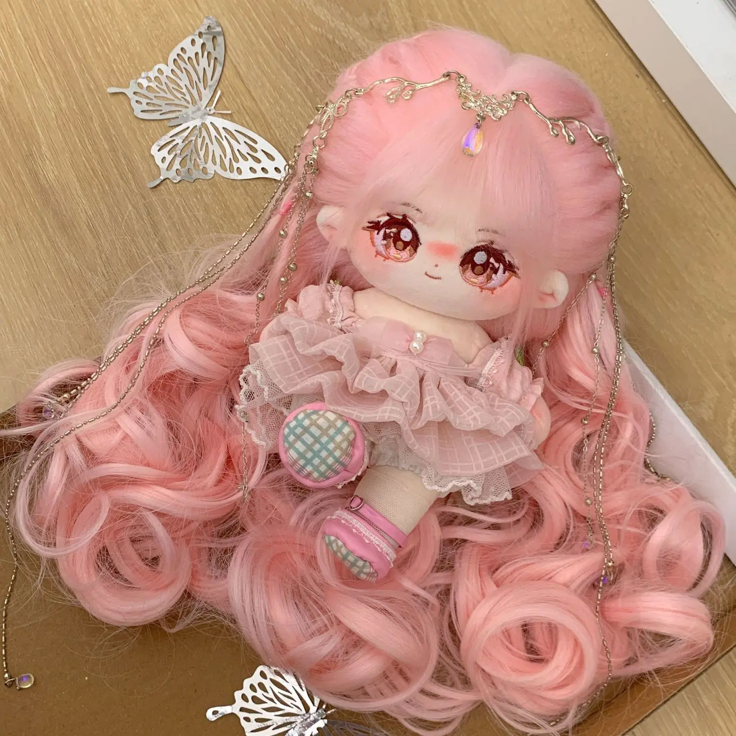 

20cm Game Miracle Nikki Figures Nikki Plush Doll Body Cosplay Dress Up Cotton Doll Clothes Pink Hair Stuffed Toy Cute Xmas Gifts