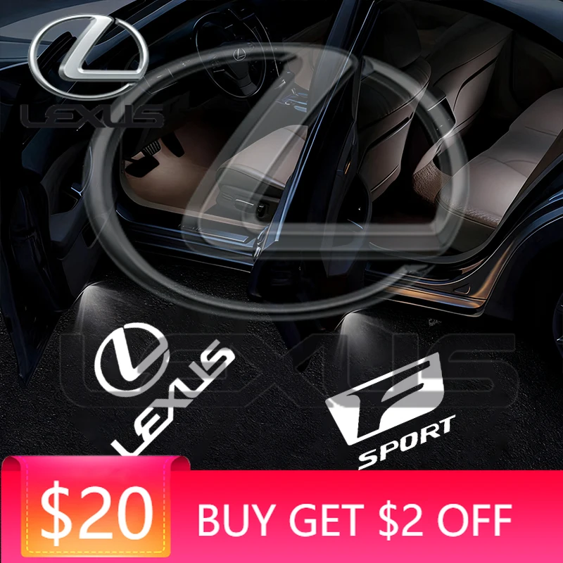 

Emblems 2Pcs LED Welcome Lights Car Door Emblem Projector Lamps For Lexus LS LC RZ IS350 CT200h GX460 LX570 RX500h NX300 LM ES30