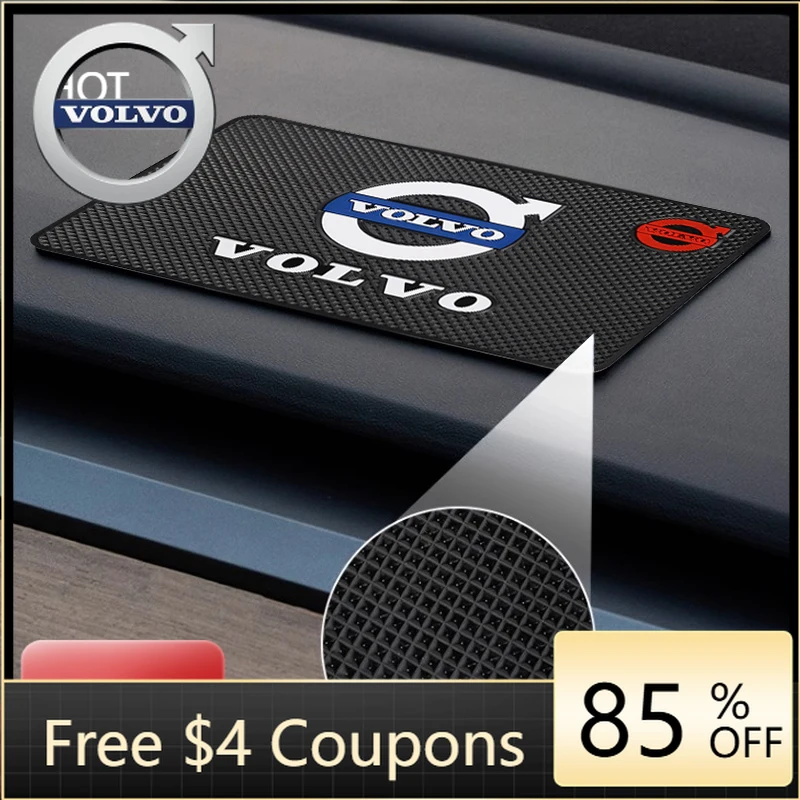 

Новые эмблемы 2026 года для Volvo: 1 шт. термостойкий силиконовый коврик из ПВХ, противоскользящая накладка на приборную панель автомобиля для Volvo R-Design Polestar AWD V50 S