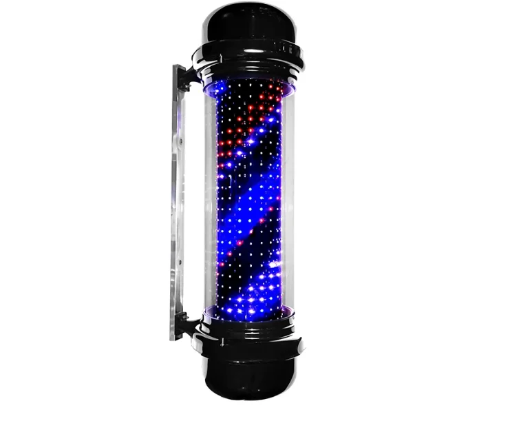 LED Hair Salon, Barber Shop Logo Light, Column, Red, White and Blue, LED Hair Salon, Wall Turning Light