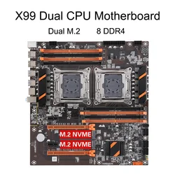 X99 Dual CPU Motherboard LGA 2011 V3 2011-3 Xeon 8 x DDR4 Memory Qual Channel Dual PCI-E SATA 3 Dual M.2 NVME Support E5 Series