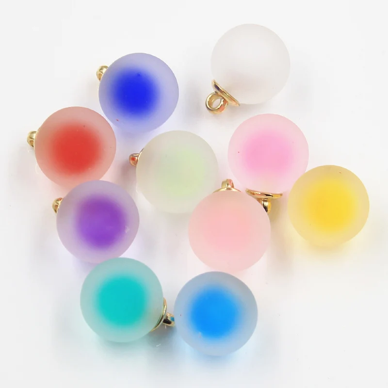 10pcs Charms Frosted Symphony Acrylic Color Ball 16mm Pendants Crafts Making Findings Handmade Jewelry DIY for Earrings Necklace