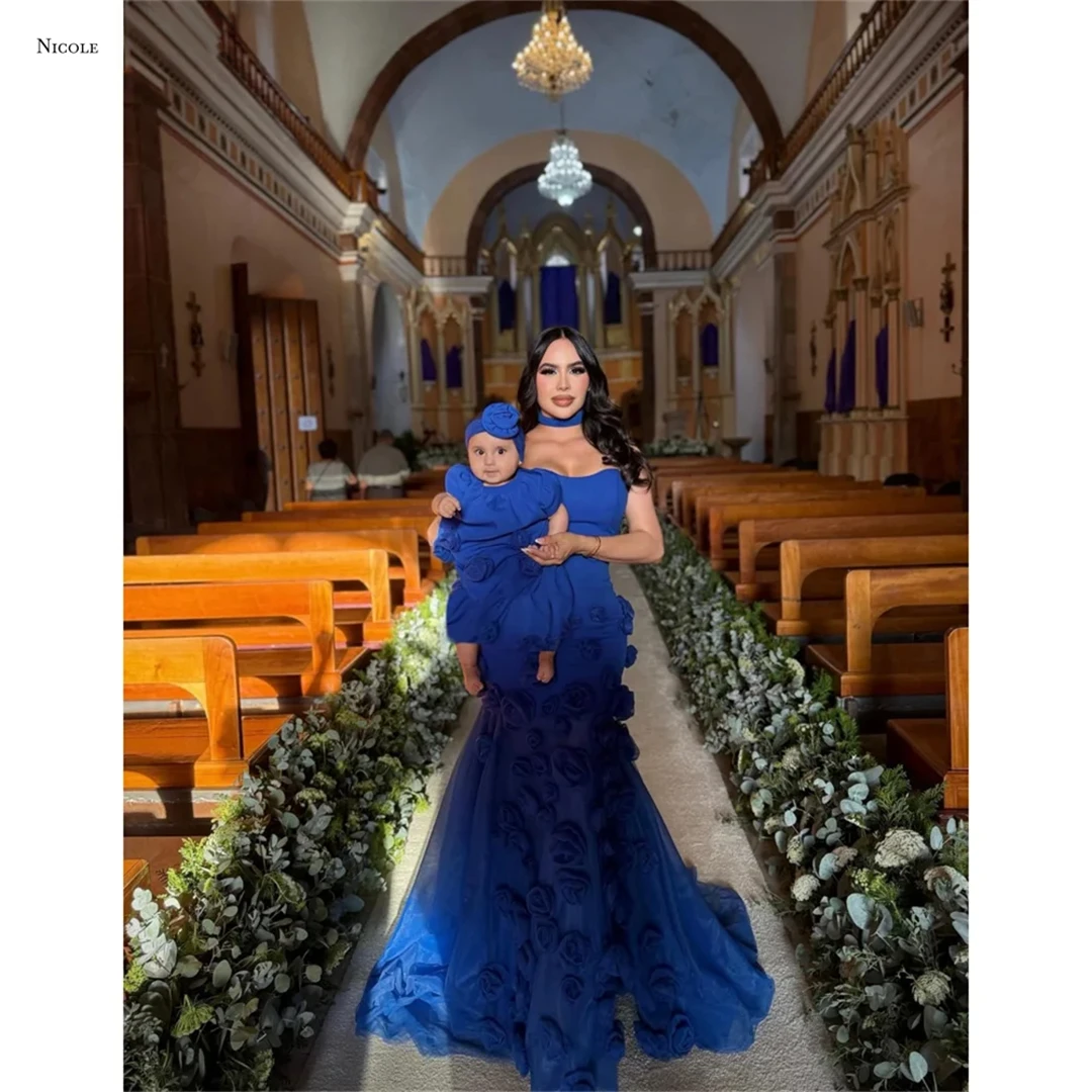 

Nicole Line A Evening Dresses Woman Elegant Wedding Guest Dresses for Special Occasions Custom Made Off-shoulder Yarn Ball Gowns