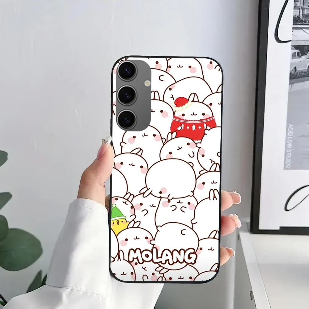 Cartoon M-Molang Phone Case For Samsung Galaxy S21 S22 S23 S30 Note 10 20  Plus Lite FE ULTRA Shell