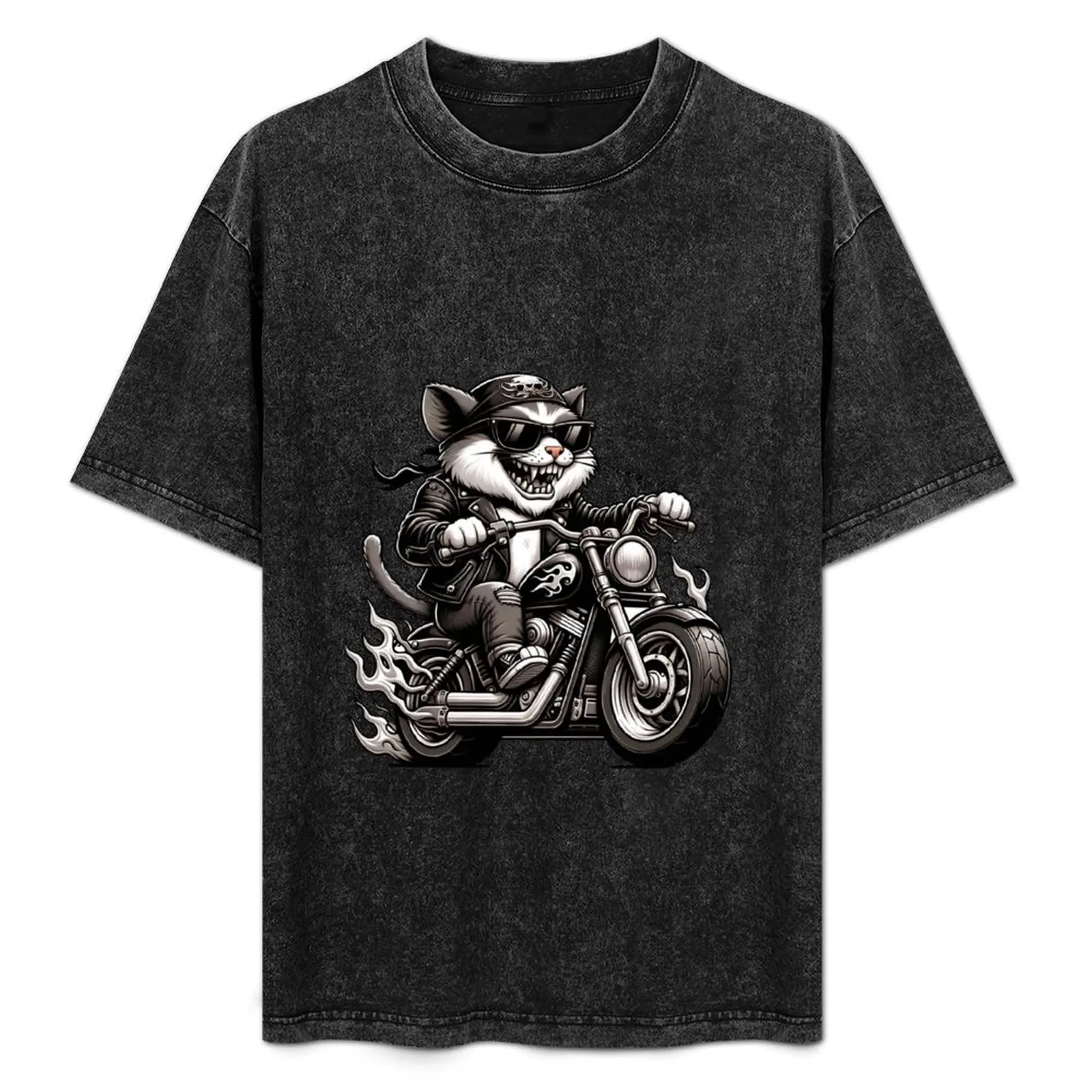 

Biker Cat T-Shirt anime t shirts sports fans summer clothes funny t shirts men