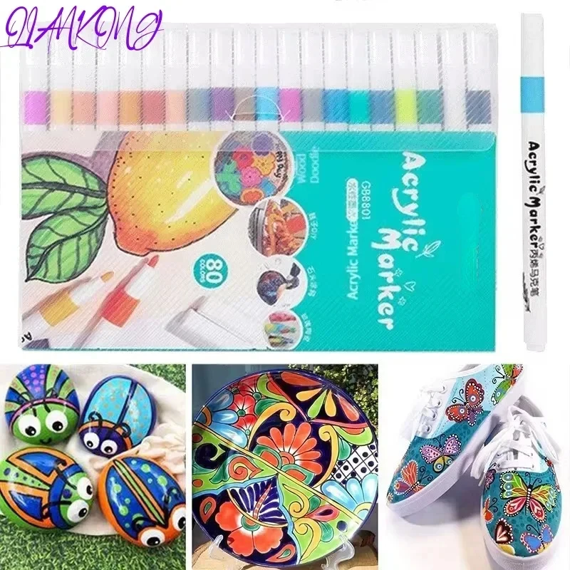 

2024 New Colors Acrylic Paint Pens Set Art Marker Pen DIY Hand Drawn Graffiti Art Making Mug Ceramic Wood Fabric Canvas Supplies