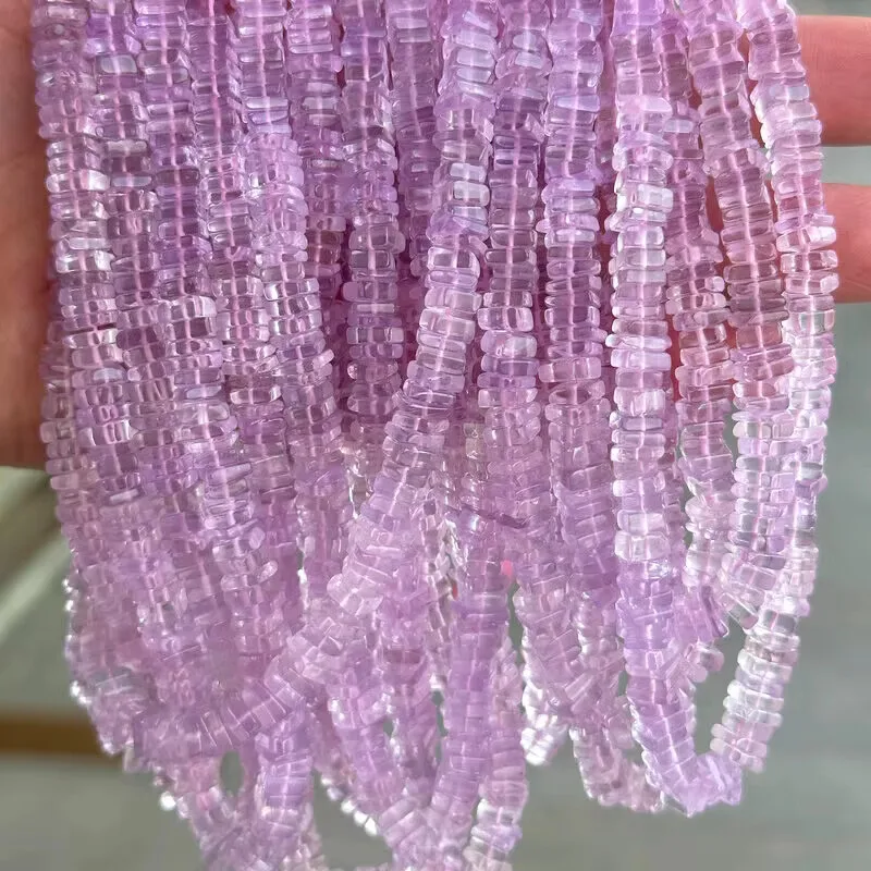 lavender Amethyst square roundelle 4mm 5mm 6mm for DIY jewelry making 38cm FPPJ wholesale  loose beads nature gem stone