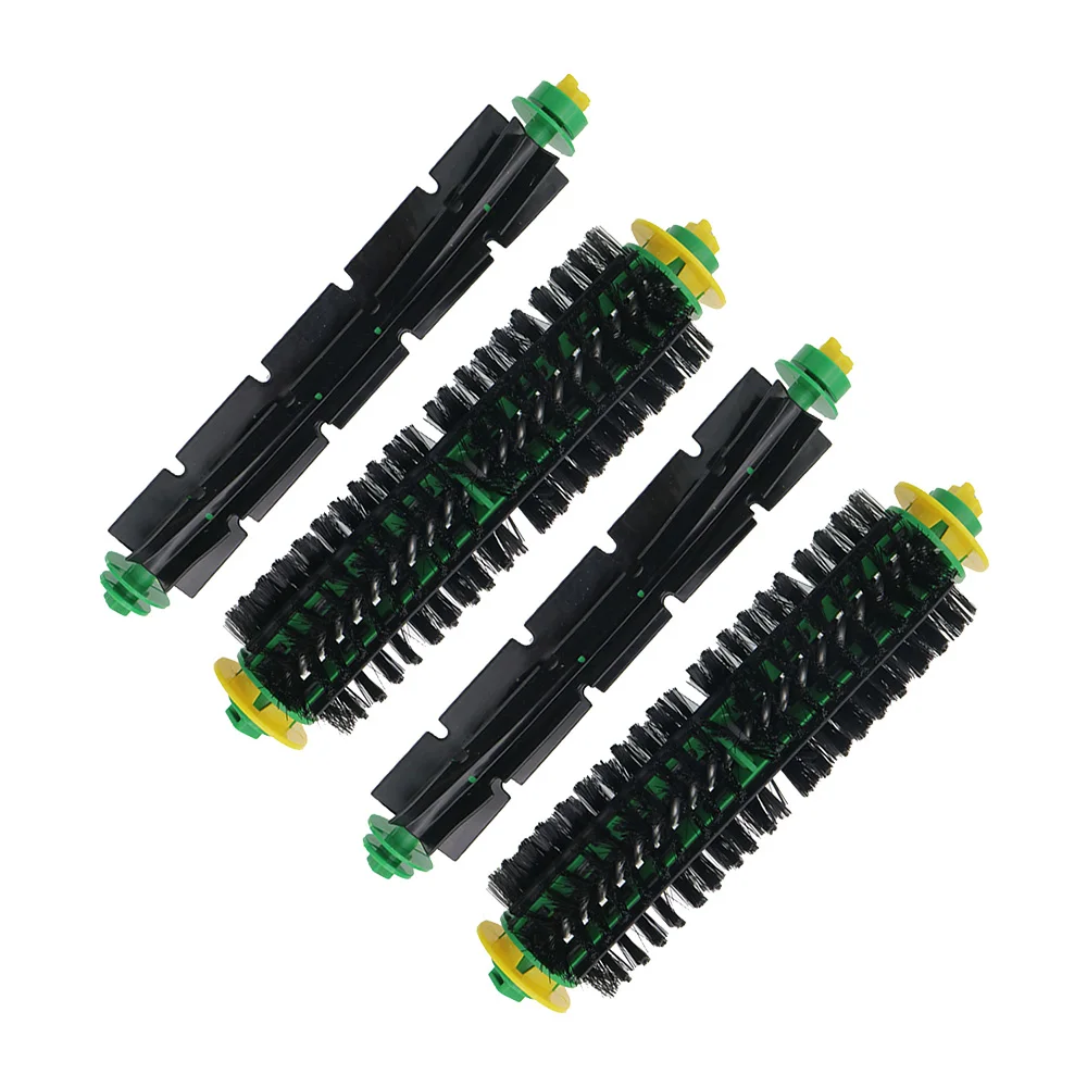 2 zestawy/4 szt. Włosie + elastyczna szczotka ubijająca do odkurzacza IRobot Roomba 500 Series 550 570