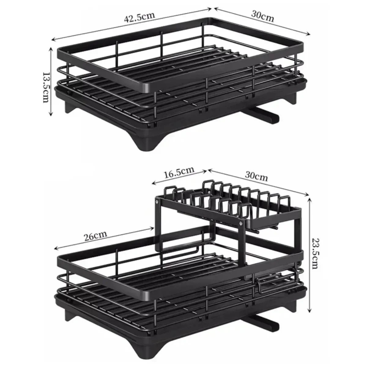 2025 Dish Drying Rack Kitchen Adjustable Stainless Steel 2 Tier Plates Organizer Dish Bowl Drainer Storage Rack Kitchen Utensils