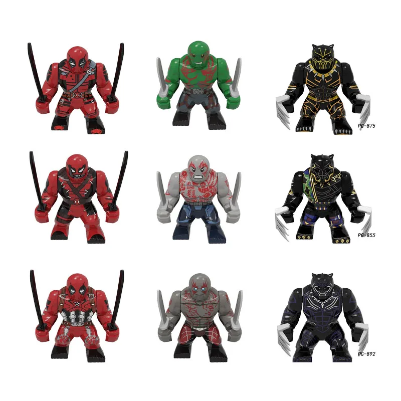 Bloques de construcción de superhéroes de Marvel, figura de acción de los vengadores, Deadpool, Lobezno, juguete de bloques de construcción, estatuilla, rompecabezas, regalo para niños