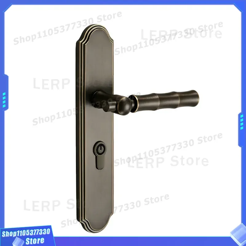 Modern Simple Black Brass Door Handle Silent Indoor Bedroom Lock New Chinese Style High Grade Pure Copper Universal Hardware
