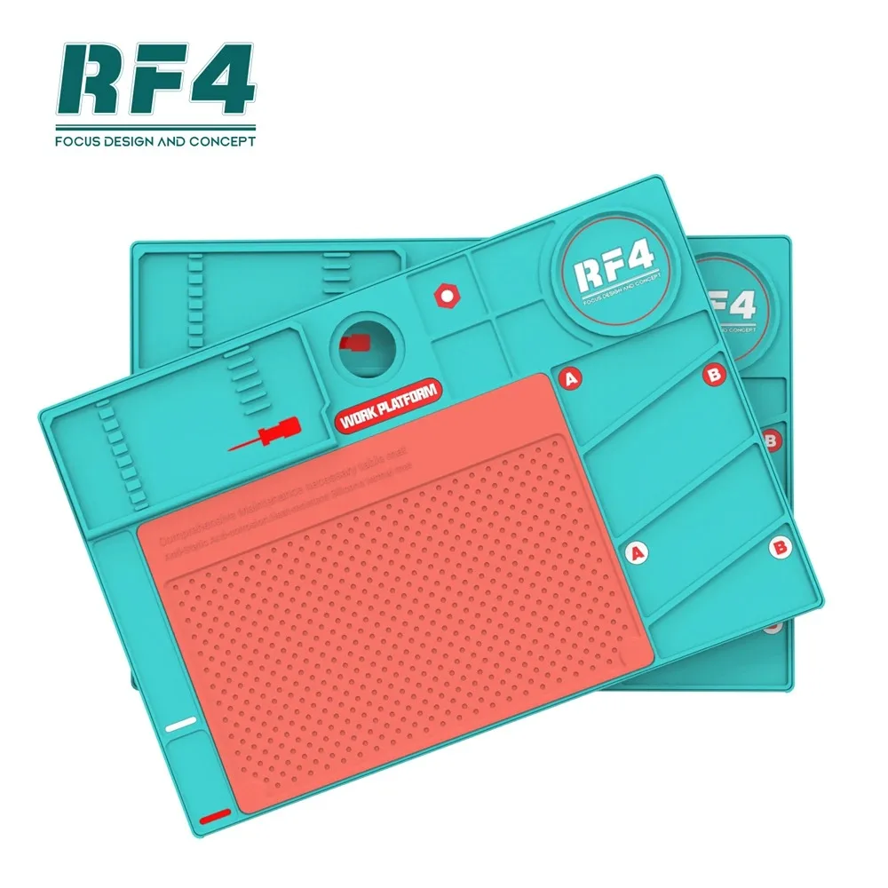 RF4 RF-PO2 Antistatic Silicone Soldering Mat Heat-resistant 260x380MM BGA Electronic Repair Mat Microscope Maintenance Platform