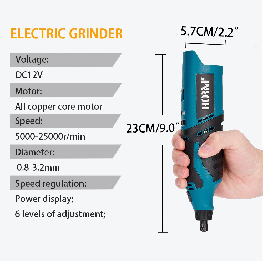 Cordless Electric Grinder Set Mini Drill 6-Speed Adjust Engraving Pen Polishing Sanding Rotary Tool Kit For Bosch 12V Battery