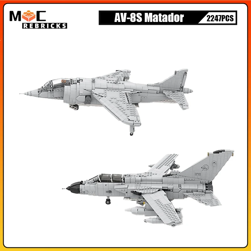 

MOC Building Block Military Fighter AV-8S Matador Panavia Tornado ECR F-104 Starfighter DIY Assembly Technology Bricks Toys Gift