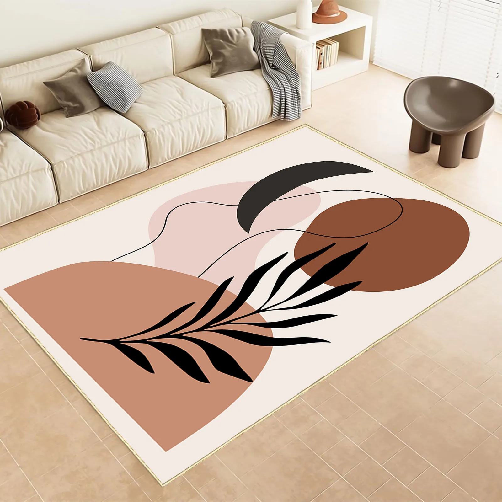 Lines, butterflies, leaves Mat Carpet Rug for Bedroom Living Room Home Sofa Decoration
