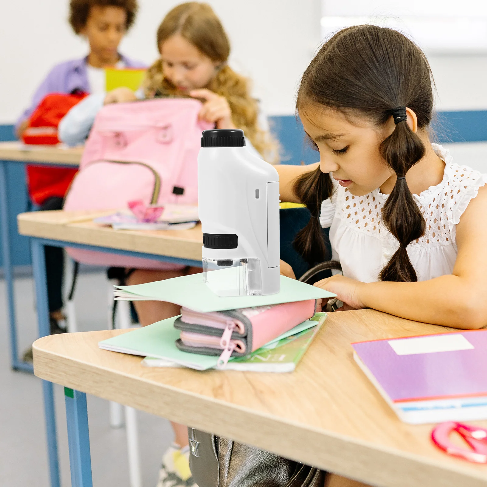 

Portable Microscope For Kids Science Educational Tool Children Beginner Biological Observer Hd Monocular Magnifier Lab Learning