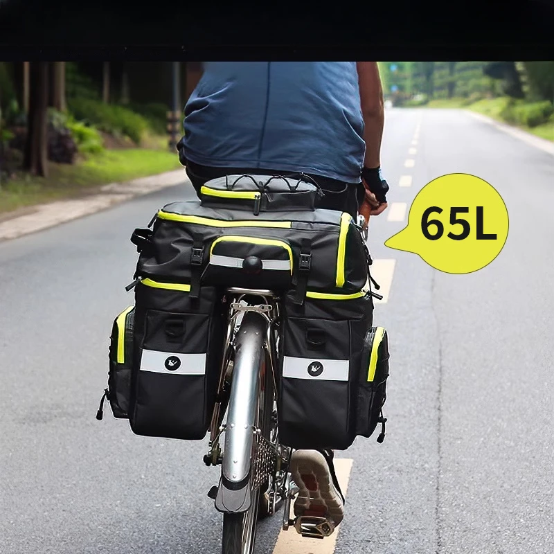 Mountain bike backpack waterproof shelf bag equipment for large-capacity long-distance travel